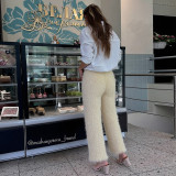 EVE Color Plush High Waisted Straight Warm Pants GYME-K25P79675