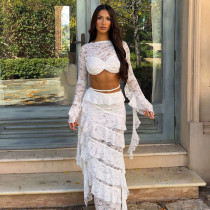 EVE Long Sleeve Lace Two Piece Skirts Set GYME-K25S78354