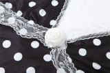 EVE Polka Dot Print V-neck Backless Midi Dress GYME-K25D79208
