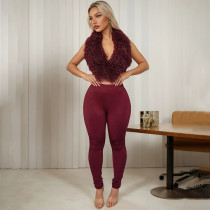 EVE Sexy Backless Halterneck Two Piece Pants Set GSLF-K25S79575
