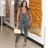 EVE Sexy Backless Halterneck Two Piece Pants Set GSLF-K25S79575