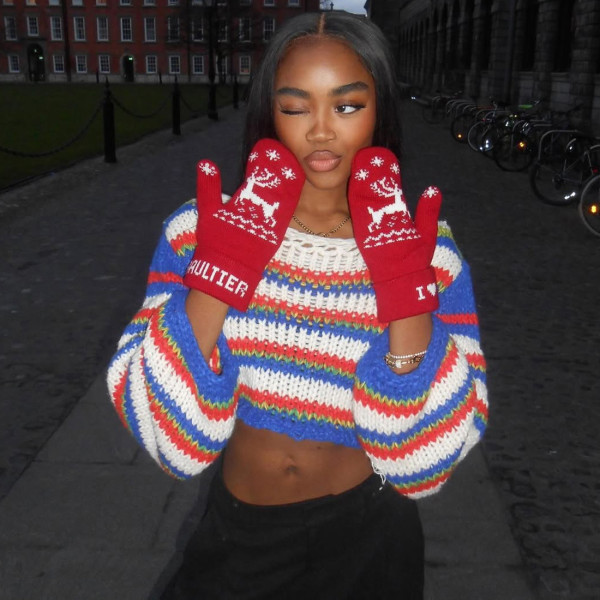 EVE Stripe Color Block Patchwork Sweater GSLF-W25L79126