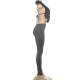 EVE Sexy Backless Halterneck Two Piece Pants Set GSLF-K25S79575