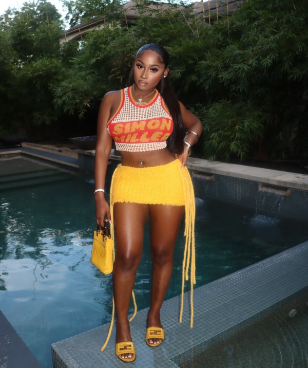 EVE Letter Print Mesh Sleeve Knits Tank Top YWXS-K25L1085