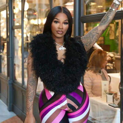 EVE Fuzzy Halterneck Sleeveless Backless Top MXBF-J25TP283