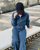 EVE Sport Zipper Patchwork Two Piece Pants Set YMEF-57085