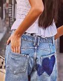 EVE Print Loose Wide Leg Waished Jeans GSMF-318