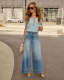 EVE Casual High Waist Loose Wide Leg Jeans GSMF-9601#