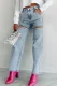 EVE Chain Holes Washed Straight Jeans GSMF-ZC2025-2