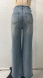 EVE Fashion Loose Washed Straight Jeans GSMF-CT60226