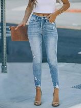 EVE Fashion Holes Slim Pencil Jeans GSMF-ZT3112#