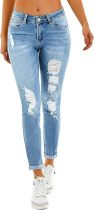EVE Fashion Holes Tight Pencil Jeans GSMF-CT3111#