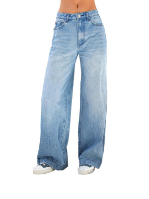 EVE Fashion Loose Denim Wide Leg Jeans GSMF-CT3227#