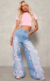 EVE Bow-Tie High-Waisted Wide-Leg Jeans GSMF-ZC12874