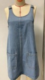 EVE Sleeveless Loose Denim Mini Dress GSMF-14463#
