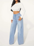 EVE Drawstring Loose Wide Leg Jeans GSMF-JQ2402