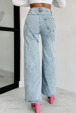 EVE Chain Holes Washed Straight Jeans GSMF-ZC2025-2