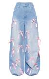 EVE Bow-Tie High-Waisted Wide-Leg Jeans GSMF-ZC12874