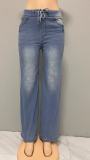 EVE Drawstring Loose Wide Leg Jeans GSMF-JQ2402