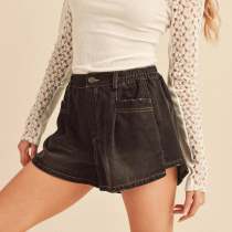 EVE Fashion Holes Washed Denim Shorts GSMF-14457#