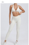 EVE Solid Color Sport Halterneck Bra Pants Suit GQSA-10317/43202