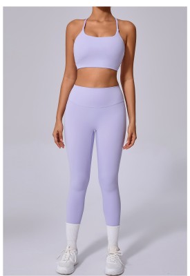 EVE Solid Color Sling Sport Fitness Two Piece Pants Set GQSA-58300/13760