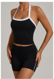 EVE Halterneck Backless Tight Sport Two Piece Shorts Set GQSA-1211/1340