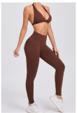 EVE Solid Color Sport Halterneck Bra Pants Suit GQSA-10317/43202