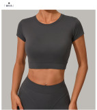 EVE Short Sleeve Solid Color Sport Yoga T Shirts GQSA-46038
