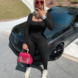 EVE Long Sleeve Solid Color Two Piece Pants Set YD-YM009-D1