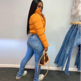 EVE Solid Color Long Sleeve Warm Bread Coat GSZM-A20504T