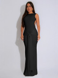 EVE SleevelessBackless Split Maxi Dress DDF-88243