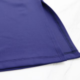 EVE Solid Color Short Sleeve Zipper Two Piece Pant Set GYLY-10163