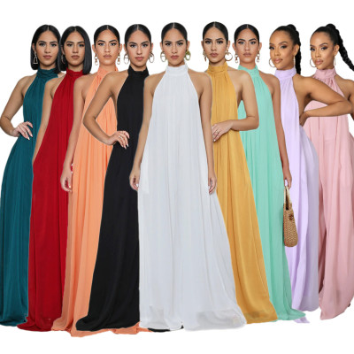 EVE Sleeveless Chiffon Loose Backless Jumpsuit GYLY-9342