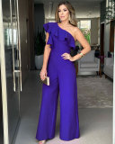 EVE Solid Color Single Shoulder Jumpsuit GYLY-10348