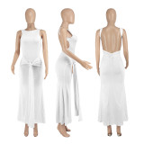 EVE SleevelessBackless Split Maxi Dress DDF-88243