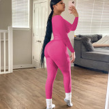 EVE Long Sleeve Solid Color Two Piece Pants Set YD-YM009-D1