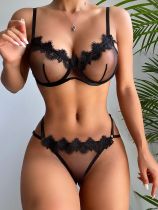 EVE Sheer Mesh Lace Lingerie Set GJZY-2312