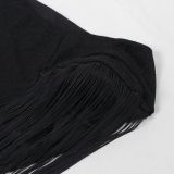 EVE Single Shoulder Tassel Maxi Dress GTYZ-7536