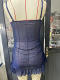 EVE Lace-trimmed Lingerie Mesh Nightgown Set GJZY-3475