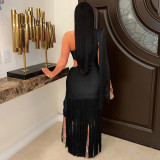 EVE Single Shoulder Tassel Maxi Dress GTYZ-7536