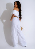 EVE Solid Color Ruffles Fashion Two Piece Pants Set GTYZ-7366