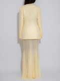 EVE Solid Color Mesh Two Piece Skirt Set AIL-332
