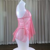 EVE Mesh Deep V Neck Lace Strapless Nightgown GJZY-3721