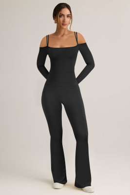 EVE Off Shoulder Solid Color Jumpsuit GXYF-0488