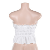 EVE Pleated Tie Up Wrap Chest Tops SUM-JY24226MHO
