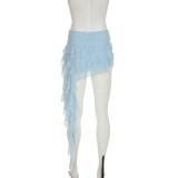 EVE Ribbon Cake Pleated Ruffled Skirt GPKJ-MRWKD27457