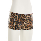 EVE Leopard Print Sequin Short GPKJ-MRWJP25521