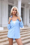 EVE Long Sleeve Solid Color Nightgown Chiffon Shirt JXMX-930