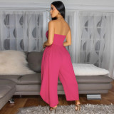 EVE Solid Color Wrap Chest Jumpsuit YF-20170